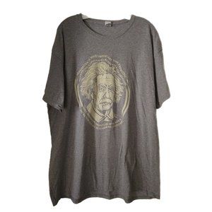 Einstein Gray Men's XL Tee Shirt With Quote On Fruit Of The Loom Tag